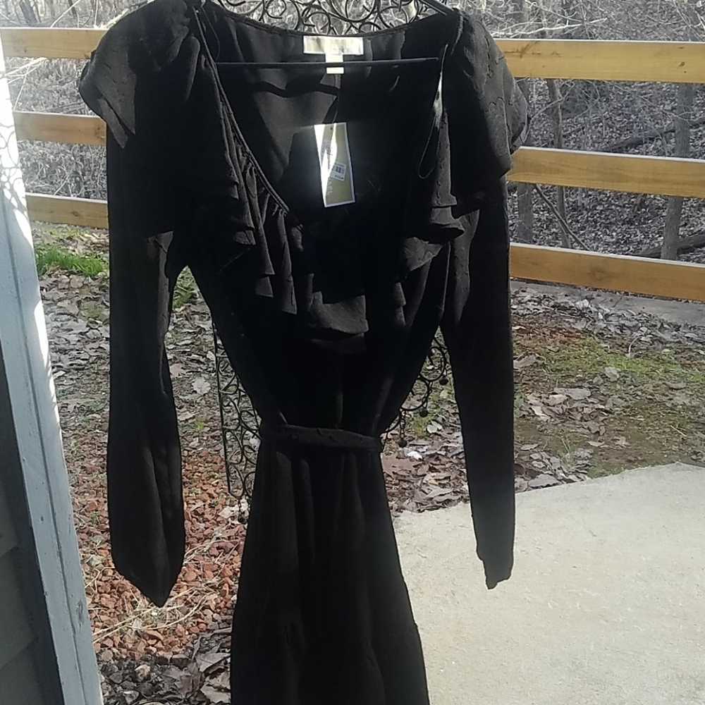MICHAEL KORS New BLACK RUFFLE DRESS